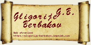 Gligorije Berbakov vizit kartica